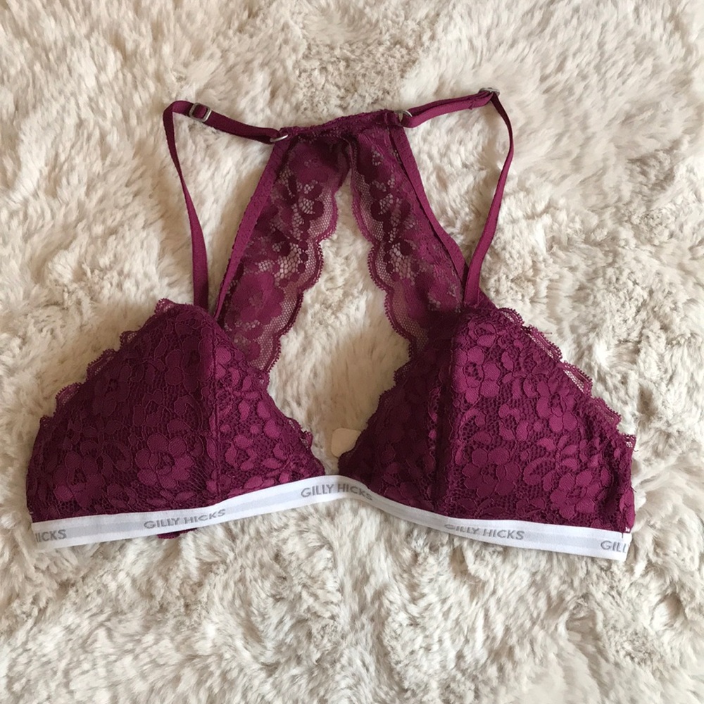 Gilly Hicks maroon lace bralette!